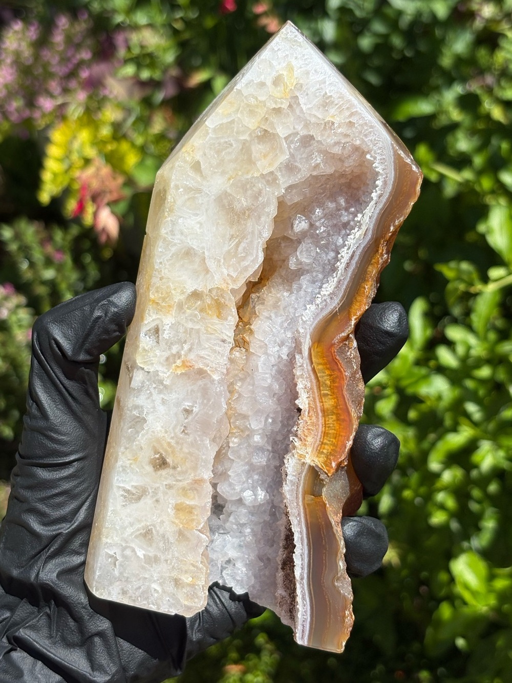 1.48 Pounds - Druzy Quartz x Chalcedony Large Crystal Tower with Imperfections